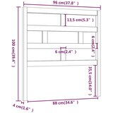  Uzglavlje za krevet sivo 96 x 4 x 100 cm od masivne borovine | shoptok.hr