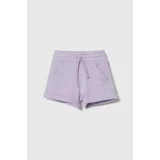 United Colors Of Benetton Otroške bombažne kratke hlače vijolična barva