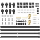  Komplet opreme za drsna vrata 366 cm jeklo črne barve, (22046923) | Shoptok.si