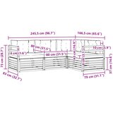  Set vanjskih sofa 4 pcs Bijela i antracit 245,5 x 166,5 x 73 cm | shoptok.hr