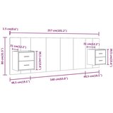  Uzglavlje za krevet s ormarićima bijelo od konstruiranog drva | shoptok.hr