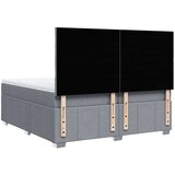 vidaXL Box spring postelja z vzmetnico svetlo siva 200x200 cm blago | Shoptok.si