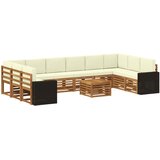  Set vanjskih sofa s jastukom 11 pcs Prirodna i krem Poliester | Eponuda.com