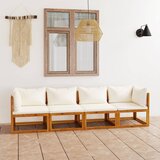  3057639 4-Seater Garden Sofa with Cushion Cream Solid Acacia Wood (2x311857) Cijene