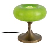 QAZQA Retro namizna svetilka temna bronasta z zelenim steklenim senčnikom 31 cm - Glaze Cene