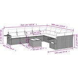  11-dijelni set vrtnih sofa od poliratana s jastucima smeđi | shoptok.hr