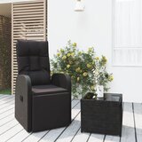 The Living Store 2-dijelna vrtna garnitura crna od poliratana i čelika | shoptok.hr