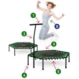 Neo-Sport fitness trampolin s ručkom 127 cm – šesterokutni, zeleni | shoptok.hr