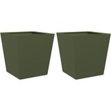  Vrtne sadilice 2 kom maslinastozelene 40x40x40 cm čelične | shoptok.hr