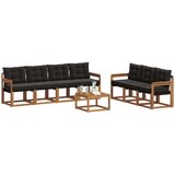  Set vanjskih sofa s jastukom 8 pcs Prirodna i crna | Eponuda.ba