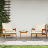  3-dijelni Bistro Set s Jastucima od Masivnog Drva Akacije | shoptok.hr