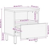  Noćni ormarići 2 kom smeđi 40x33x46 cm Puno drvo Mango | shoptok.hr