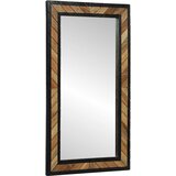 Zidno ogledalo Crna i smeđa 50 x 2 x 90 cm Čvrsto drvo akacije | shoptok.hr