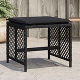  Vrtni stolci s jastucima 4 kom crni 41x41x36 cm od poliratana | shoptok.hr