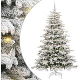 vidaXL Umetno Zložljivo Božično Drevo Bela 240 cm PE in PVC | Shoptok.si