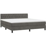  Box spring s madracem LED tamnosivi 160x200 cm baršun | shoptok.hr