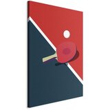 Slika - Table Tennis - Racket and Ball on the Table 60x30 Na talijanskom platnu | shoptok.hr