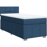  Krevet s oprugama i madracem plavi 100 x 200 cm od tkanine | shoptok.hr