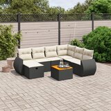 vidaXL 8-dijelni set vrtnih sofa od poliratana s jastucima crni | shoptok.hr