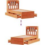 vidaXL Krevet s regalom za knjige bez madraca 90 x 200 cm od borovine | shoptok.hr
