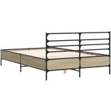 Posteljni okvir sonoma hrast 120x190 cm inž. les in kovina | Shoptok.si