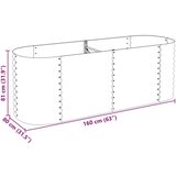 vidaXL Visoka greda 240x80x81 cm pocinkano jeklo siva | Shoptok.si