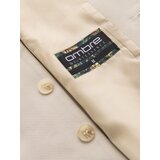 Ombre Fitted elegant men's vest with elastane and lapels - beige | shoptok.hr