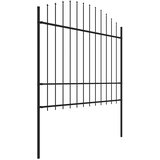  Vrtna ograda s vrhom koplja Čelik 1781,5 x 175 cm Crna | shoptok.hr