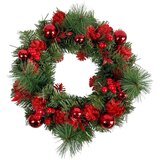 Molarem Home Božićni vijenac s crvenim ukrasima – 36 cm | shoptok.hr