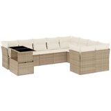 Maison Chic Seti vrtnega pohištva - Vrtna garnitura - Vrtni pohištvo set 10-delna z blazinami bež poli ratan, (21816065) | Shoptok.si