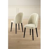 Hanah home set trpezarijskih stolica Mara 6 kom, krem tkanina Babyface, crne metalne noge | Eponuda.com