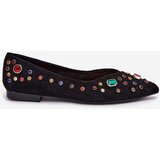 Boto Women's Ballerinas Decorated With Crystals Black Valena | shoptok.hr