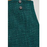 Marisse Emerald Tweed Skirt With Decorative Buttons | shoptok.hr