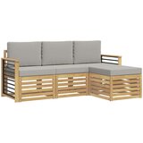  Set vanjskih sofa 4 kom. Bijela i svjetlosiva Poliester | shoptok.hr