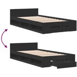vidaXL Okvir kreveta s ladicom crni 75 x 190 cm konstruirano drvo | shoptok.hr