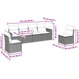  6-dijelni set vrtnih sofa od poliratana s jastucima svjetlosivi | shoptok.hr