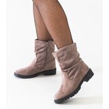Gemre Hinda Brown Ruched Eco-Suede Ankle Boots Cijene