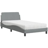 The Living Store Postelja z vzmetnico svetlo siva 100x200 cm blago - Postelja, (21610985) | Shoptok.si