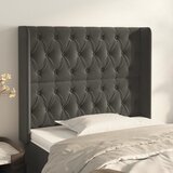  Uzglavlje s ušima tamnosivo 103x16x118/128 cm baršunasto | shoptok.hr