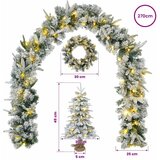 Mini božićno drvce 45 cm 125 LED lampica Topla bijela PVC i PE - Bijela 45 cm s LED svjetlima | shoptok.hr