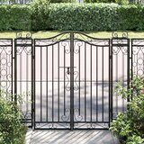  Vrtna vrata crna 121 x 8 x 120 cm od kovanog željeza | shoptok.hr