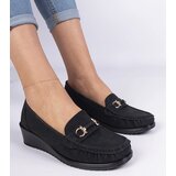 Gemre Black women's wedge loafers Sameri | shoptok.hr