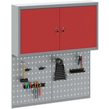  Set od 3 komada ormana za alate i ploča za odlaganje zidno montirani crveni metal | shoptok.hr