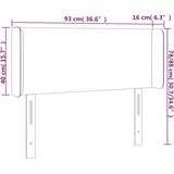  Uzglavlje s ušima tamnosivo 93x16x78/88 cm baršunasto | shoptok.hr