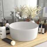 The Living Store Razkošen umivalnik okrogel mat bel 40x15 cm keramičen - Razkošen Umivalnik, (21751080) | Shoptok.si
