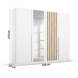 Modern Living Omara S Klasičnimi Vrati Lamella, Bela, Barva Hrasta | Shoptok.si