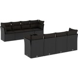vidaXL 9-dijelni set vrtnih sofa s jastucima crni od poliratana | shoptok.hr