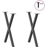  Noge za blagovaonski stol u obliku slova X, 2 kom, antracit, 57 x (72-73) cm, čelik | shoptok.hr