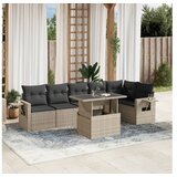 vidaXL 7-dijelni set vrtnih sofa svjetlosivi od poliratana | shoptok.hr
