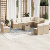 vidaXL 11-dijelni set vrtnih sofa od poliratana s jastucima bež Cijene